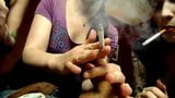 3 Smokegirls Give Hot Handjob snapshot 2