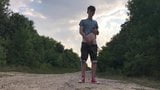 Teenager jerking off on a dusty road snapshot 3