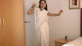 Beautiful Indian Babe Jasmine In White Sari Getting Naked snapshot 2