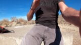 Shooting cum into grey pants in public snapshot 2