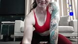 Fit Babe in Yoga Pants Stretches and Chats on Stream snapshot 14