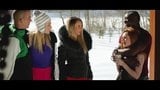 Frosty fun for three in the alpine hut snapshot 2