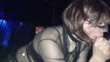 Crossdresser în lenjerie neagră sexy în clubul de schimb de parteneri Charlie snapshot 4