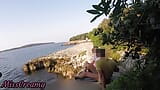 Teen teacher sucks my cock in a public beach in Croatia in front of everyone - it's very risky with people near- MissCreamy snapshot 1