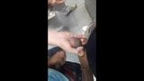 Public Bathroom circle-jerk with cumshots snapshot 4