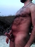 Wank and cum at the beach snapshot 3