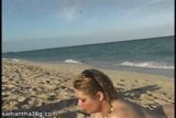 Sexy Samantha 38G sun bathing on the beach snapshot 16