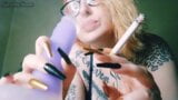 Playing with my dildo and a cigarette snapshot 3