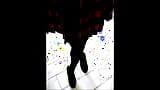 Julia Cool Pantyhose Walking on High Heels and tartan Skirt snapshot 1