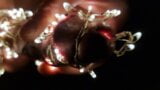 Christmas Cock Cumming in the dark Light Show Close-Up snapshot 3