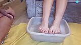 He washed and oiled My sexy feet !! snapshot 3