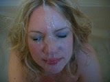 cute blonde cherry wife -  suck and facial in the bathtub snapshot 5