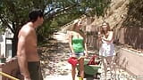 Stranded Hotties Madison Fox and Tera Knightly Get Guy to Help Them By Letting Him Fuck Them! snapshot 1