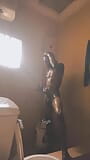 Take a cool shower with black African boy snapshot 6