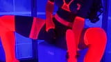 Solo pee masturbation under black light in neon lingerie snapshot 16