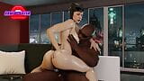 Katzenfrauen, die dunkle Latte bekommen, werden in Cowgirl-Position besamt snapshot 7