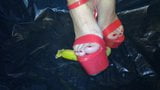 Lady L crush banana with red sexy high heels snapshot 2