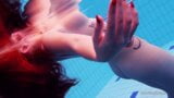 Dicke Titten Katrin hüpfen und schwimmen unter Wasser snapshot 13