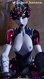 Widowmaker melampau menunggang batang besar dalam pose cowgirl snapshot 13