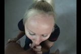 Blond gives blowjob, facial snapshot 9