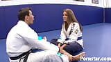 Megan Fenox does karate and with handsome coach snapshot 1