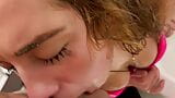 Blonde Girl messy amateur piss deepthroat with blonde PT 2 snapshot 6