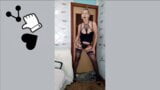 Cheerful Lukerya in black lingerie communicates with fans snapshot 3