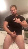 hot bearded man cums in the kitchen snapshot 2