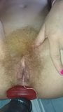 Hairy pussy with anal plug & big vibrator snapshot 2