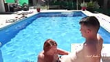 AuntJudysXXX - Posh Busty Cougar JoJo Seduces a Younger Man at the Pool  snapshot 18