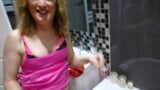 Tgirl Lisa Pissing on John in the Bath. Golden Showers snapshot 10