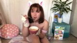 NEKO girl EATS milk ENEMA – nasty atm slut snapshot 9