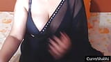 Indiancă desi bhabhi sexy în sari negru snapshot 7