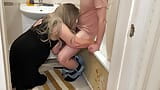 Mature woman with big tits sucked a dick in the toilet and gave her ass for anal snapshot 4