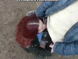 Redhead student sucks on the banks of the river for all to s snapshot 14