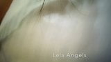 Asian adult model Estelle Lela Angels playes in bed snapshot 2