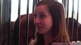 Poesje likken met natuurlijke babes bondgenoot Evans en Dani Daniels snapshot 1