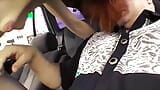 A slim German lady sucking a hard pecker in the car snapshot 16