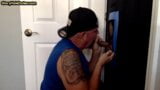 Gloryhole Mature DILF blowing and tugging hard shaft snapshot 7