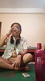 Village aunty drink alcohol Smoke cigarette fingering her pushy,boobs,nippal. snapshot 2