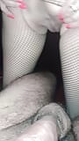 My bitch in mesh stockings gives me a good blowjob and takes my cum snapshot 4