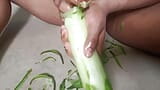 Whole CUCUMBER in My DARK pussy . Taking A Huge Cucumber in my pussy .  Fucking with cucumber . Painful sex video. snapshot 3