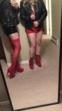 Red heels and leather hot couple snapshot 1