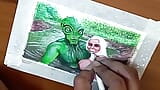 Arte erótico o dibujo de sexy india bhabhi enamorada de un extraterrestre extraterrestre snapshot 13