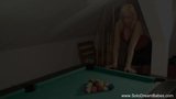 Blonde Babe On The Pool Table snapshot 1