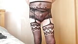 trying on my new panties with my nice black stockings snapshot 2