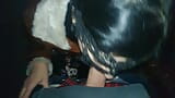 Leather jacket and cock sucking in a public park while cars drive by. It was cold but the sperm was HOT! snapshot 9