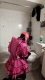 Sissy Maid Cleaning Toilet With New Brush snapshot 3