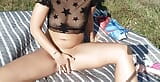 pussy and ass masturbation outdoors on a blanket snapshot 5