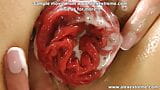 Hotkinkyjo in white & red stripped costume self anal fisting & prolapse extreme snapshot 10